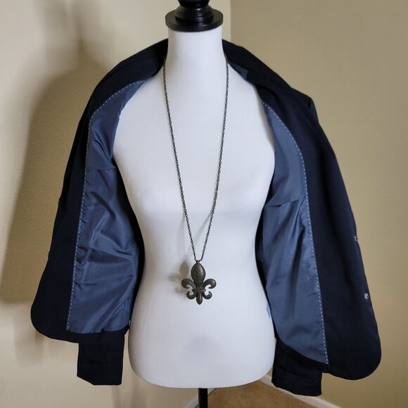 Navy Blazer, Size 02 Double button Jacket Business Casual - Picture 8 of 12